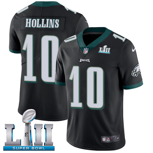 Nike Eagles #10 Mack Hollins Black Alternate Super Bowl LII Men's Stitched NFL Vapor Untouchable Limited Jersey - Click Image to Close